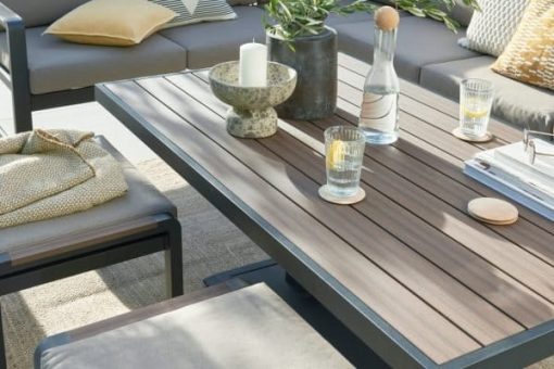 Hemsby Large Corner With Gas Height Adjustable Table