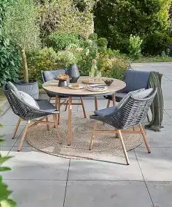 Norfolk Leisure Keswick 4 Seat Outdoor Dining Set with Black Wicker