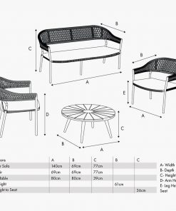 Pacific Lifestyle Bazel Outdoor Seating Set
