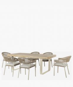 Pacific Lifestyle Osaka Latte Outdoor 6 Seater Dining Set