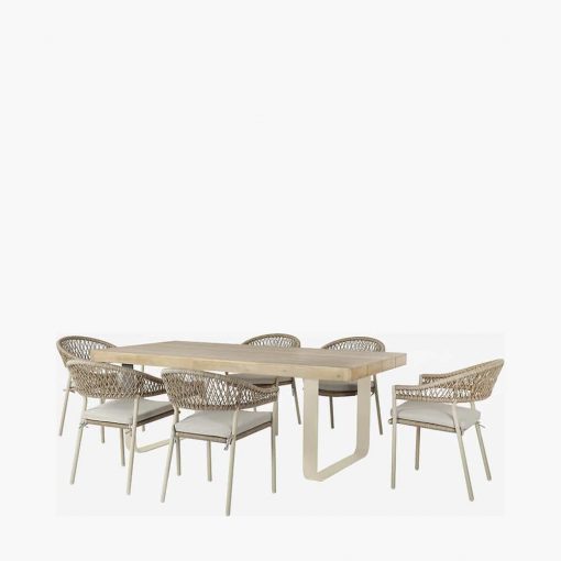 Pacific Lifestyle Osaka Latte Outdoor 6 Seater Dining Set