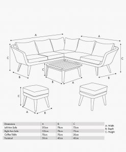 Pacific Lifestyle Cabon Outdoor Corner Seating Set