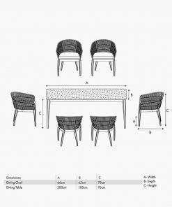 Moeven Outdoor 6 Seater Dining Set