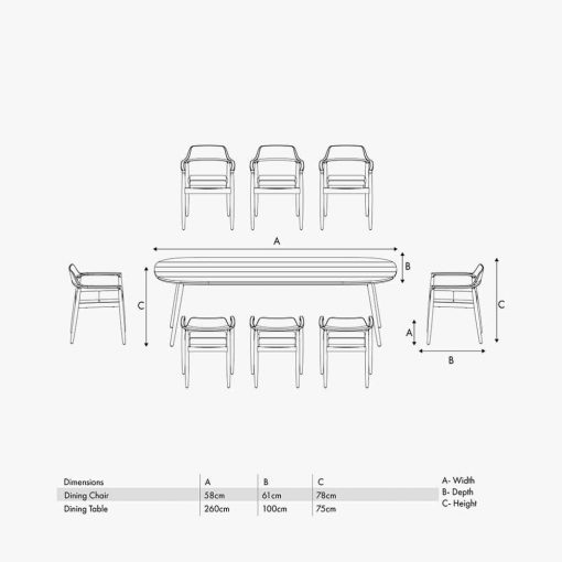 Pacific Lifestyle Salita Outdoor 8 Seater Dining Set