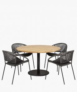 Pacific Lifestyle Dakota Black Outdoor 4 Seater Dining Set