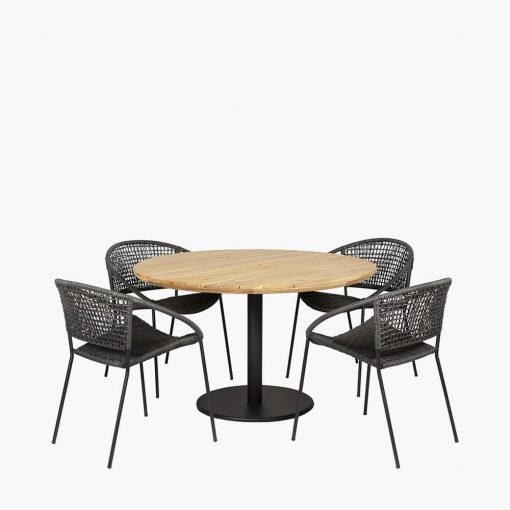 Pacific Lifestyle Dakota Black Outdoor 4 Seater Dining Set