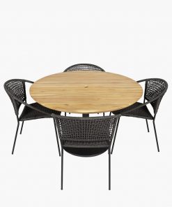 Pacific Lifestyle Dakota Black Outdoor 4 Seater Dining Set