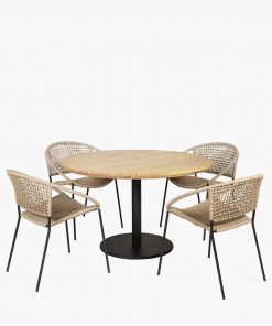 Dakota Natural Wheat Outdoor 4 Seater Dining Set