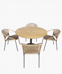 Dakota Natural Wheat Outdoor 4 Seater Dining Set
