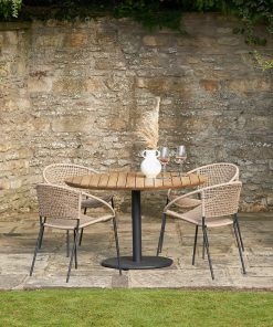 Dakota Natural Wheat Outdoor 4 Seater Dining Set