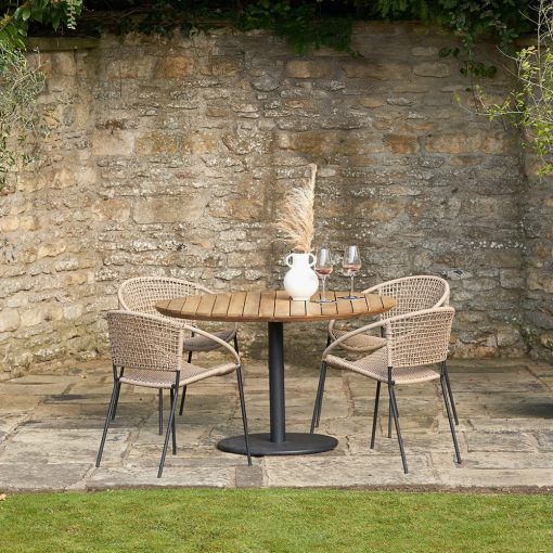 Dakota Natural Wheat Outdoor 4 Seater Dining Set