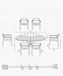 Pacific Lifestyle Reuleaux Outdoor 6 Seater Dining Set