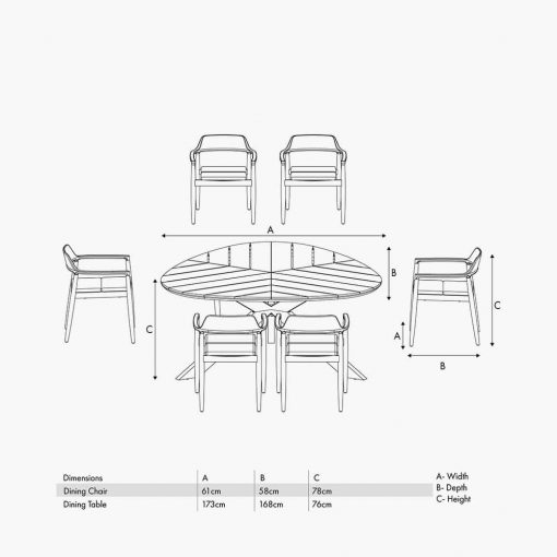 Pacific Lifestyle Reuleaux Outdoor 6 Seater Dining Set