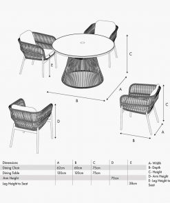 Pacific Lifestyle Martic Outdoor 4 Seater Dining Set