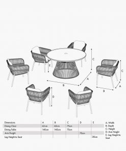 Pacific Lifestyle Martic Outdoor 6 Seater Dining Set