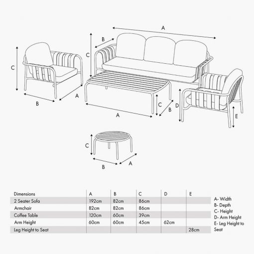 Pacific Lifestyle Valletta Outdoor Seating Set