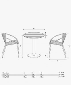Pacific Lifestyle Dakota Natural Wheat Outdoor Bistro Set
