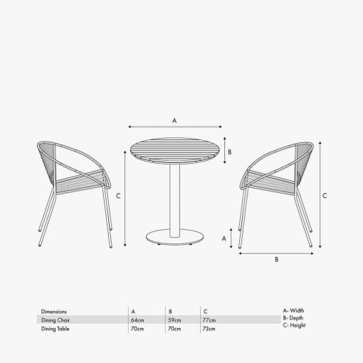 Pacific Lifestyle Dakota Natural Wheat Outdoor Bistro Set