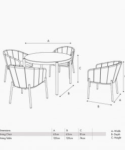 Pacific Lifestyle Nevada Putty Outdoor 4 Seater Round Dining Set