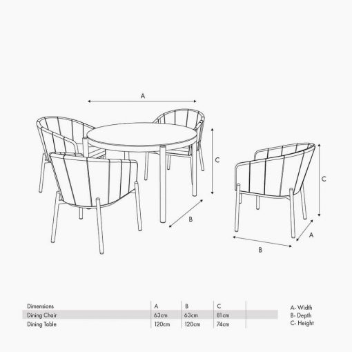 Pacific Lifestyle Nevada Putty Outdoor 4 Seater Round Dining Set