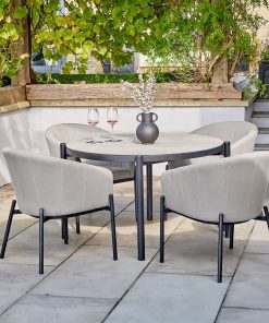 Pacific Lifestyle Nevada Putty Outdoor 4 Seater Round Dining Set