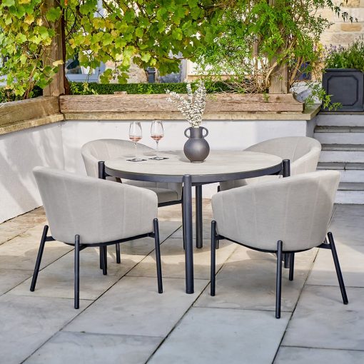 Pacific Lifestyle Nevada Putty Outdoor 4 Seater Round Dining Set