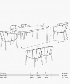 Pacific Lifestyle Nevada Putty Outdoor 6 Seater Dining Set