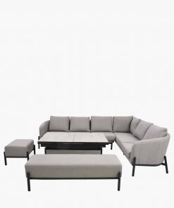 Pacific Lifestyle Nevada Putty Large Outdoor Corner Seating Set with Adjustable Table