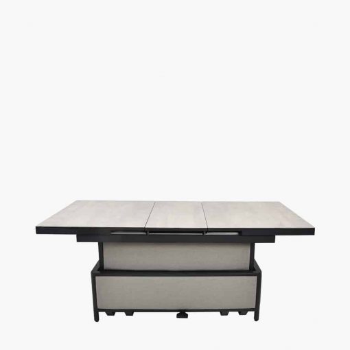 Pacific Lifestyle Nevada Putty Large Outdoor Corner Seating Set with Adjustable Table