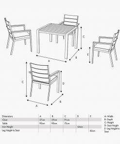 Pacific Lifestyle Aruba Outdoor 4 Seater Dining Set