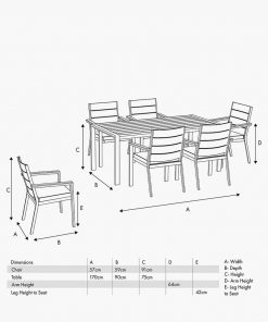Pacific Lifestyle Aruba Outdoor 6 Seater Dining Set