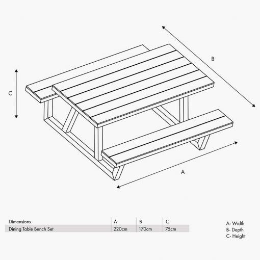 Pacific Lifestyle Aruba Outdoor Bench Set