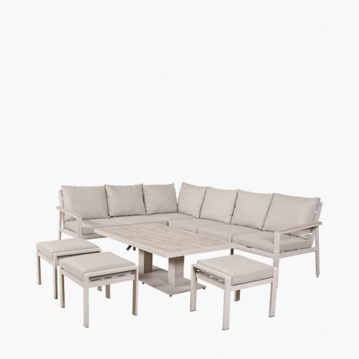 Pacific Lifestyle Aruba Outdoor Corner Seating Set with Adjustable Table