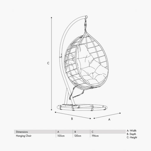 Pacific Lifestyle Blake Anthracite Outdoor Hanging Chair