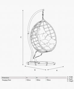 Pacific Lifestyle Blake Pebble Outdoor Hanging Chair