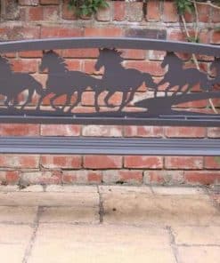 Cast iron bench with running horses